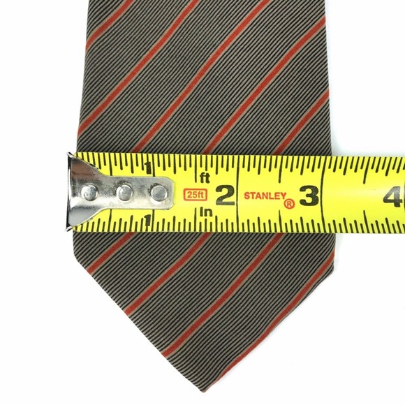 Vitaliano Pancaldi Tie Men's Red Black Beige Striped Elegant Classic "W" Necktie - Picture 8 of 10